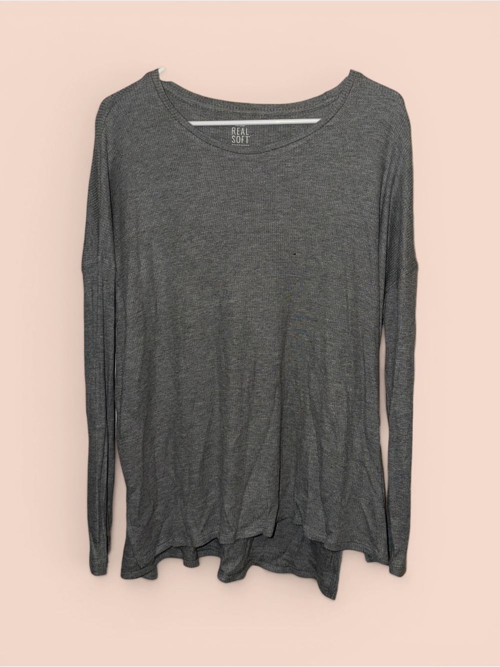 Aerie Real Soft Waffle Knit Grey Long Sleeve